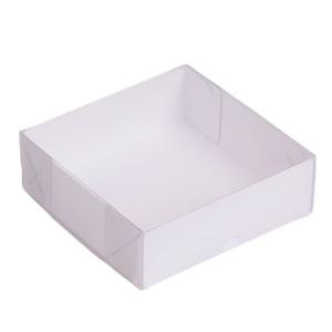 CAIXA DE ACETATO C/T TRANSPARENTE 14X14X4 QUAD BRANCO - C/10 UNIDADES