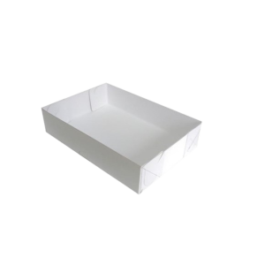 CAIXA DE ACETATO C/T TRANSPARENTE 16X11X3,5 RET BRANCO C/10 UNIDADES