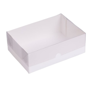 CAIXA DE ACETATO C/T TRANSPARENTE 19,5X11X6 RET BRANCO ALTA C/10 UNIDADES