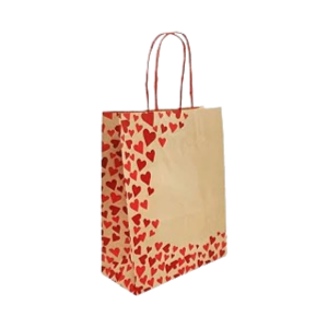 SACOLA PAPEL KRAFT CORAÇÃO 23,5X10X31,5 C/10 UNIDADES