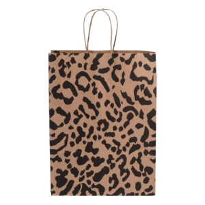 SACOLA PAPEL KRAFT ONÇA 17,5X8,5X21,5 C/10